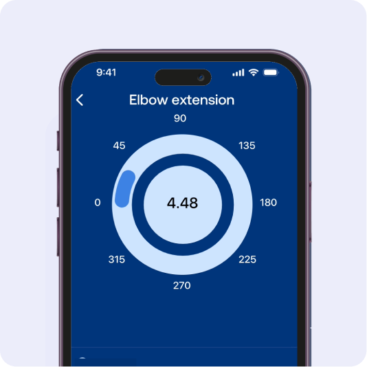 ActivForce app measuring elbow extension