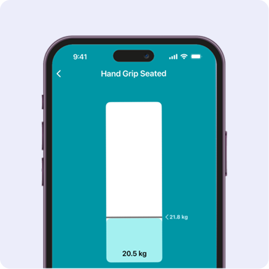ActivForce app measuring hand grip strength