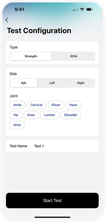 Test sequences mobile app screen