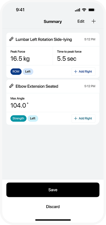 Summary mobile app screen